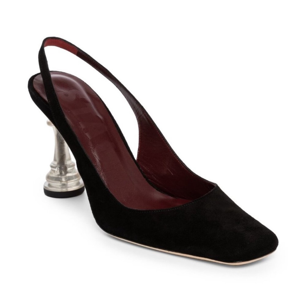 Staud black sling backs translucent heel